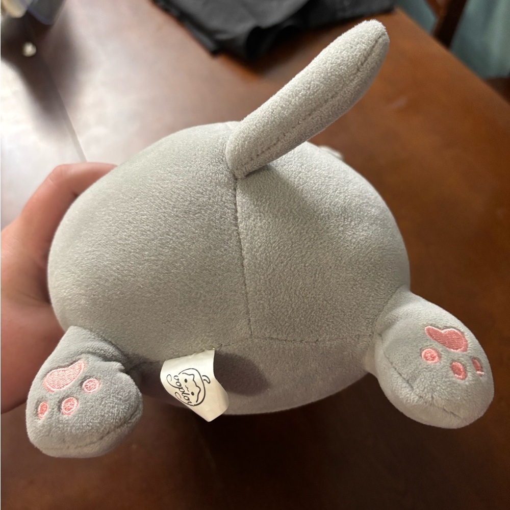 Cute Gray and Pink Cat Plush Toy - Picture 5 of 6